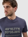 T-shirt regular para homem com estampado - cinzento 4FWSS25TTSHM2209 cinzento