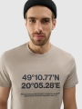 T-shirt regular para homem com estampado - cinzento 4FWSS25TTSHM2209 cinzento