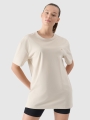 T-shirt Oversize Unissexo - Bege - 4FWSS25TTSHU1972  