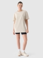 T-shirt Oversize Unissexo - Bege - 4FWSS25TTSHU1972  