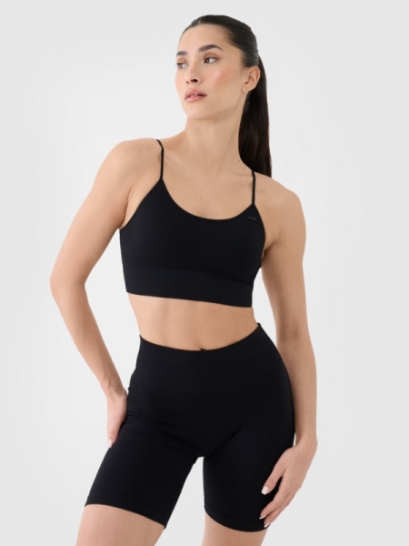 Soutien de treino sem costuras de baixo apoio para mulher - preto 4FWSS25USBAF151 preto