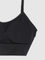 Soutien de treino sem costuras de baixo apoio para mulher - preto 4FWSS25USBAF151 preto