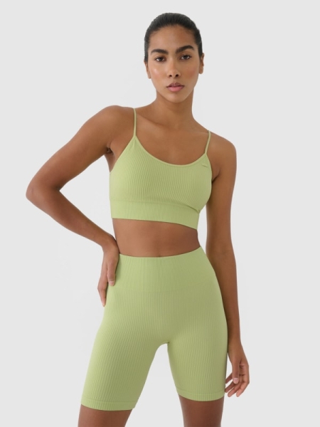 Soutien de treino sem costuras de baixo apoio para mulher - verde 4FWSS25USBAF151 Verde