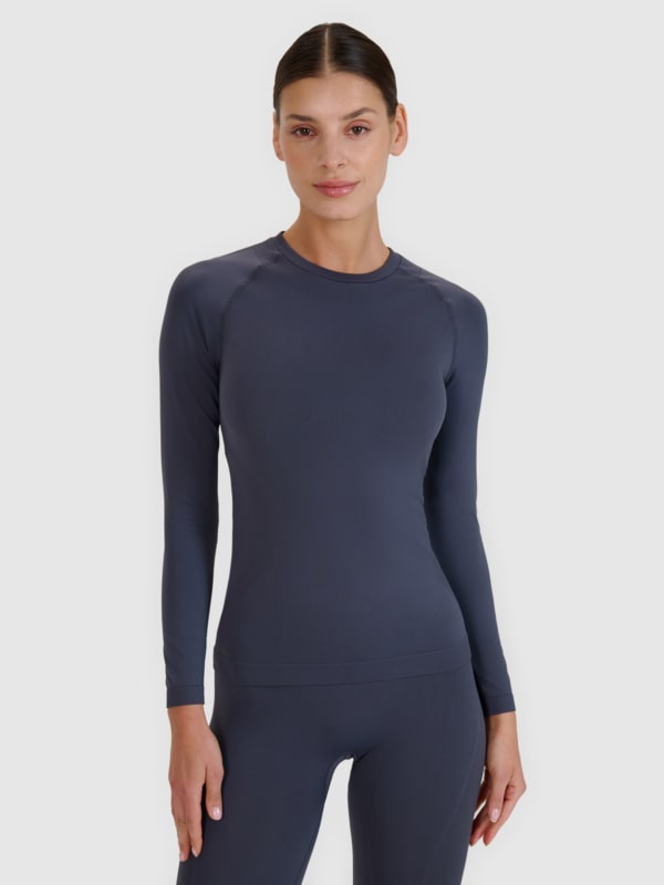 Roupa interior termoactiva sem costuras (top) para mulher - cinzento 4FWSS25USEAF190 cinzento