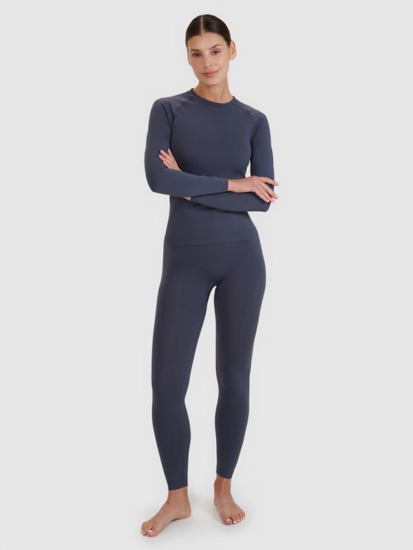 Roupa interior termoactiva sem costuras (parte de baixo) para mulher - cinzenta 4FWSS25USEAF191 cinzenta