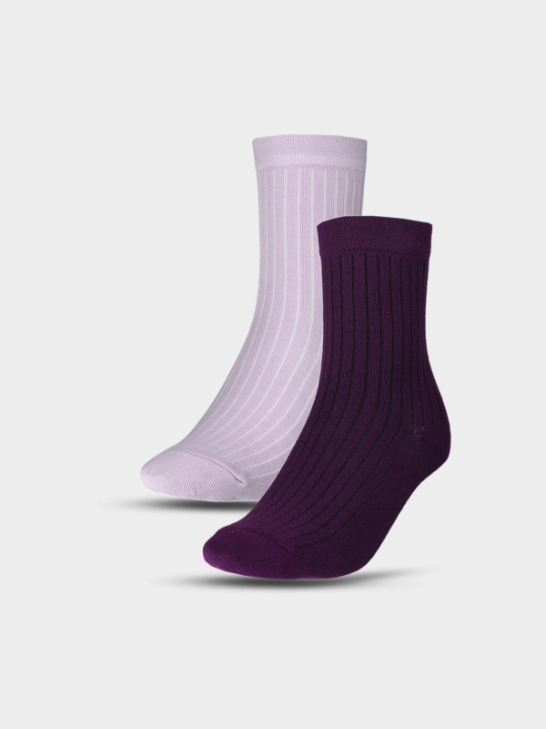 Meias de equipa casuais para mulher (2 unidades) - multicoloridas 4FWSS25USOCF375 multicoloridas